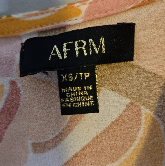 AFRM XS Y2K Floral Mini Dress Sheer Long Sleeve Cutout Tie Front Bratz Style - Picture 6 of 8